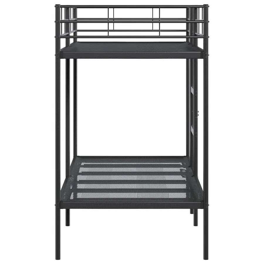 Lit superposé sans matelas noir 90x200 cm acier - 6