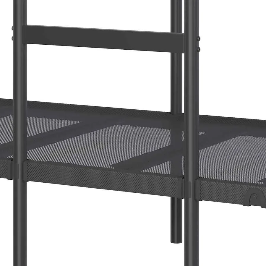 Lit superposé sans matelas noir 90x200 cm acier - 9