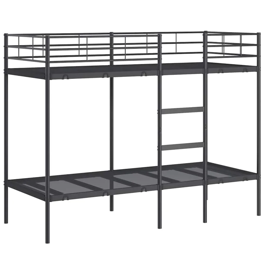 Lit superposé sans matelas noir 80x200 cm acier - 2