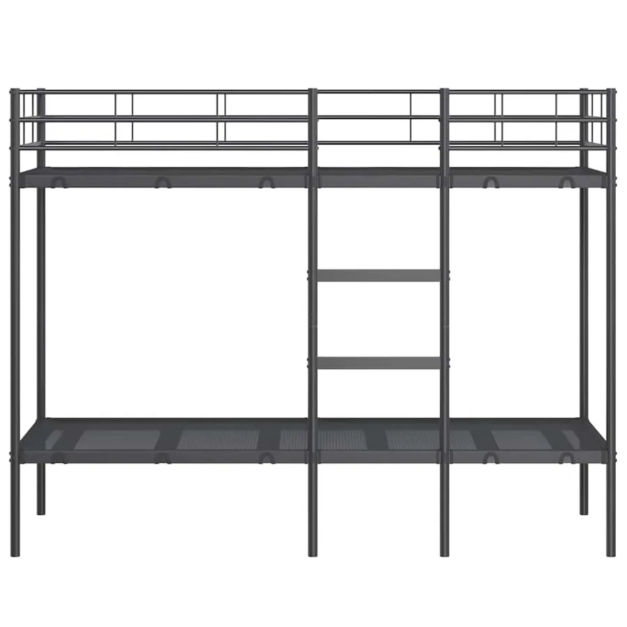 Lit superposé sans matelas noir 80x200 cm acier - 5