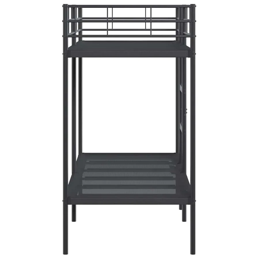 Lit superposé sans matelas noir 80x200 cm acier - 6
