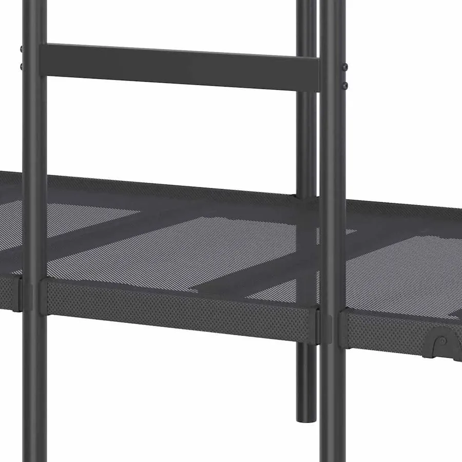 Lit superposé sans matelas noir 80x200 cm acier - 9