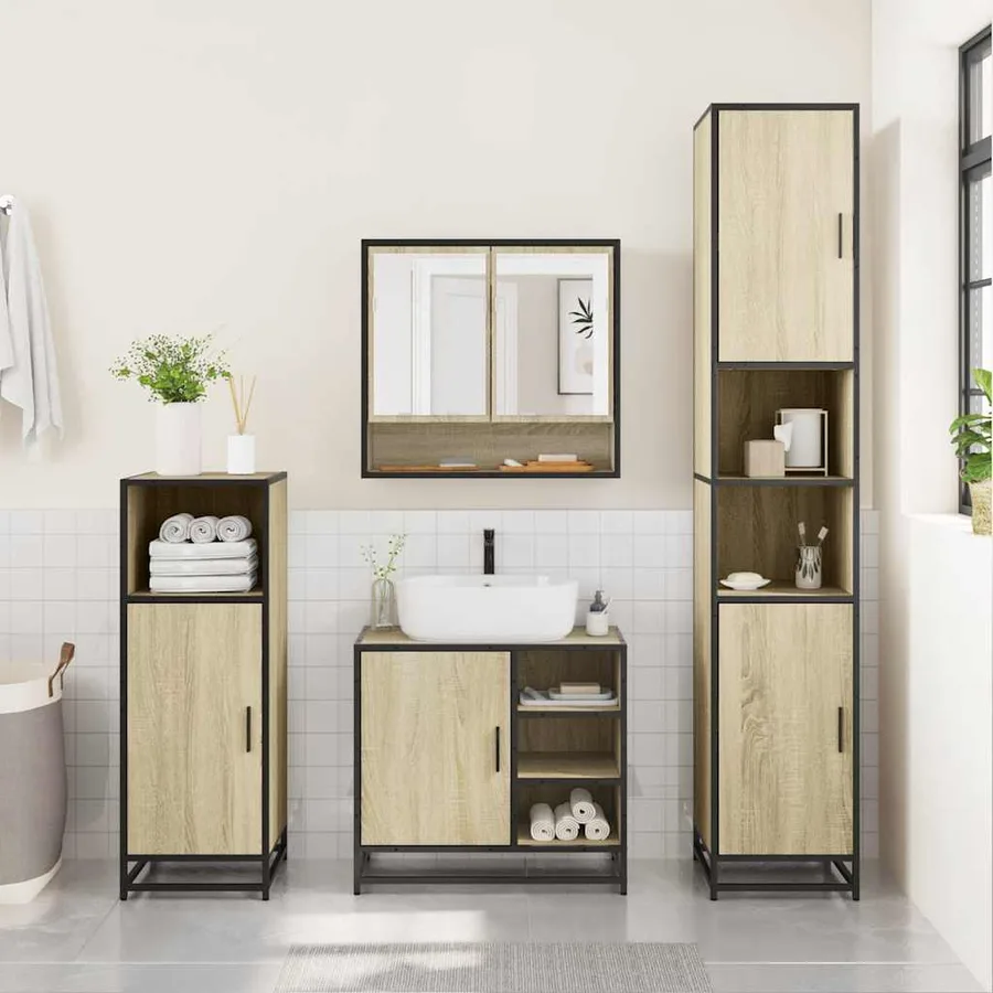 Ensemble de meubles de salle de bain 2 pcs chêne sonoma - 4