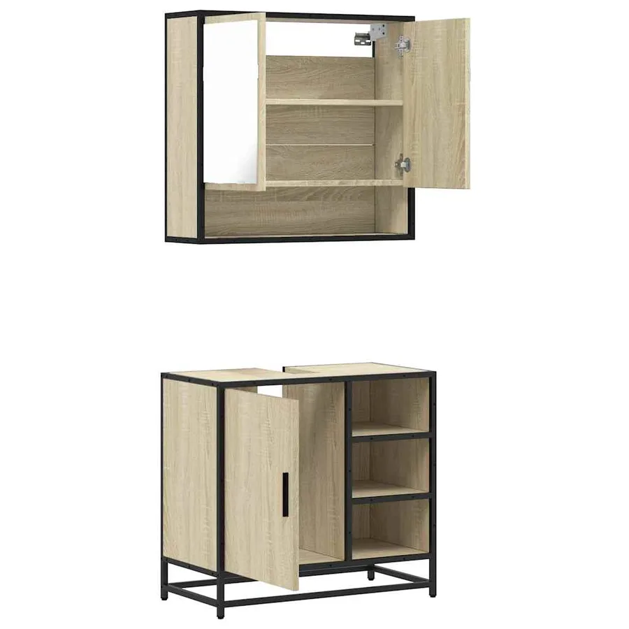 Ensemble de meubles de salle de bain 2 pcs chêne sonoma - 8