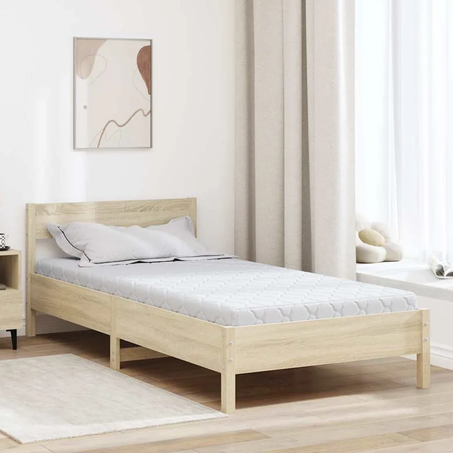 Matelas Blanc 120 x 200 cm Tissu jacquard