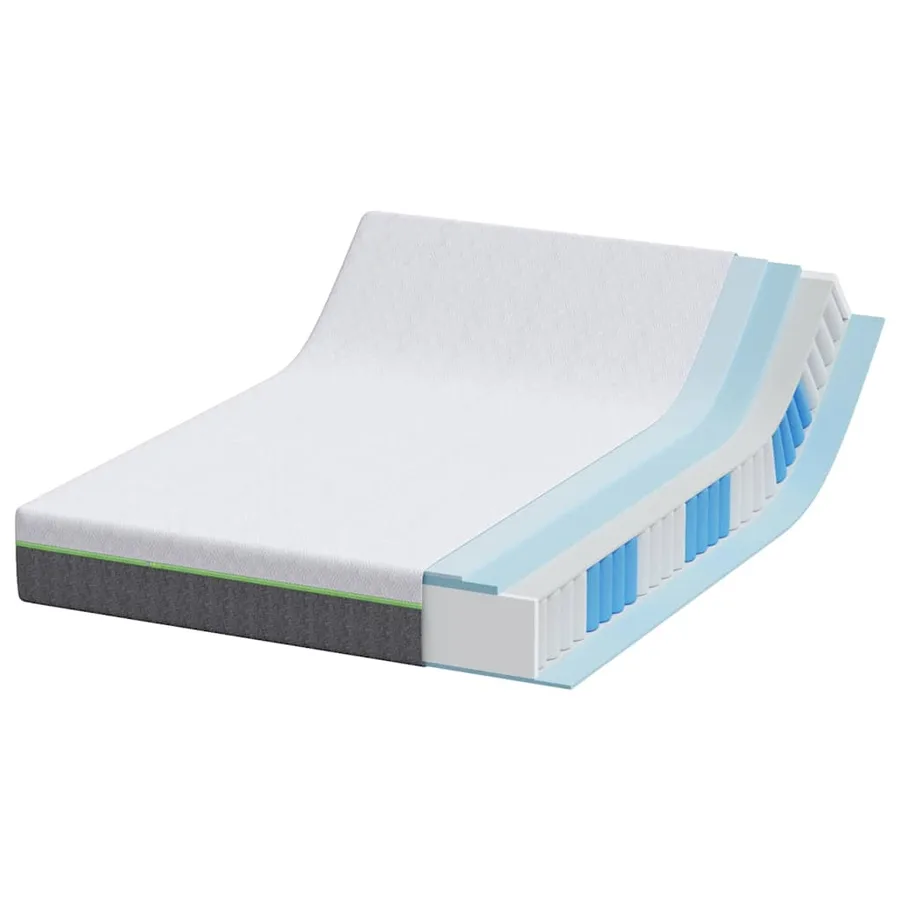 Matelas Blanc et Gris 140 x 190 cm Tissu jacquard - 4