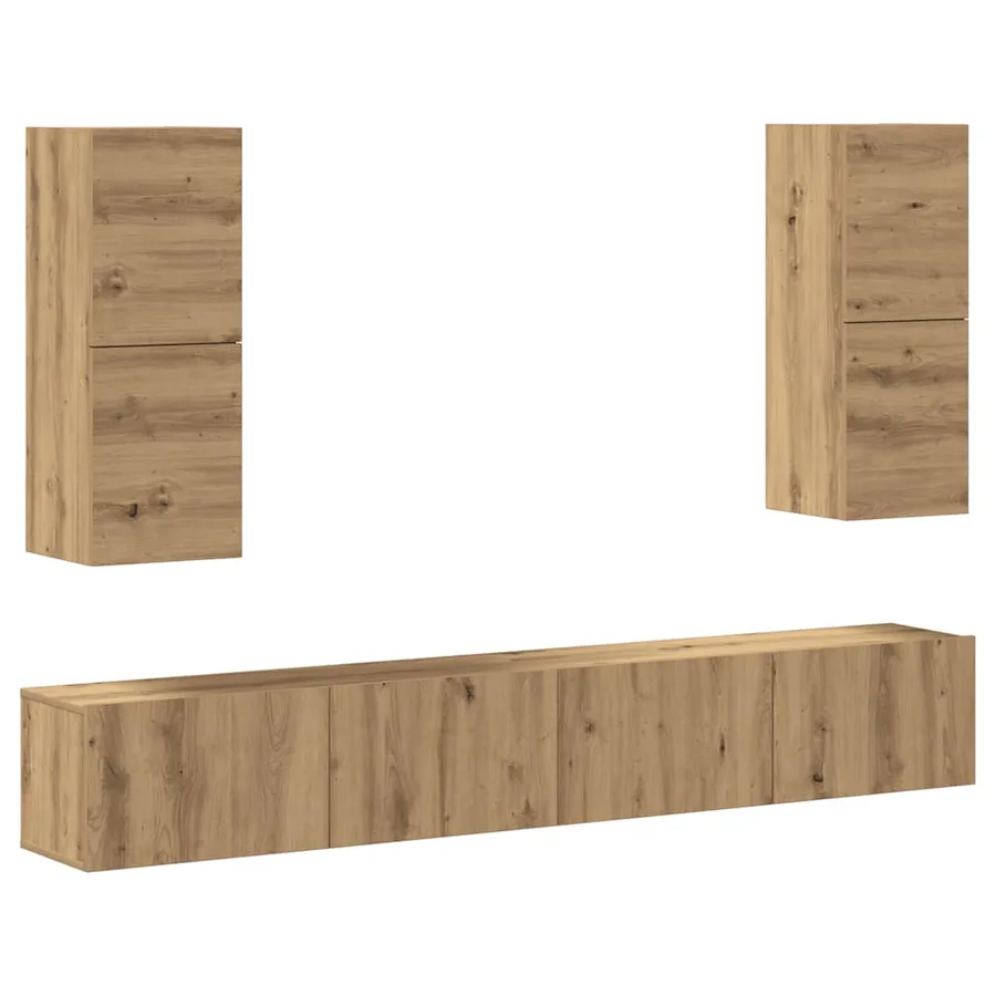 Ensemble de meuble TV mural 4 pcs chêne artisanal - 2