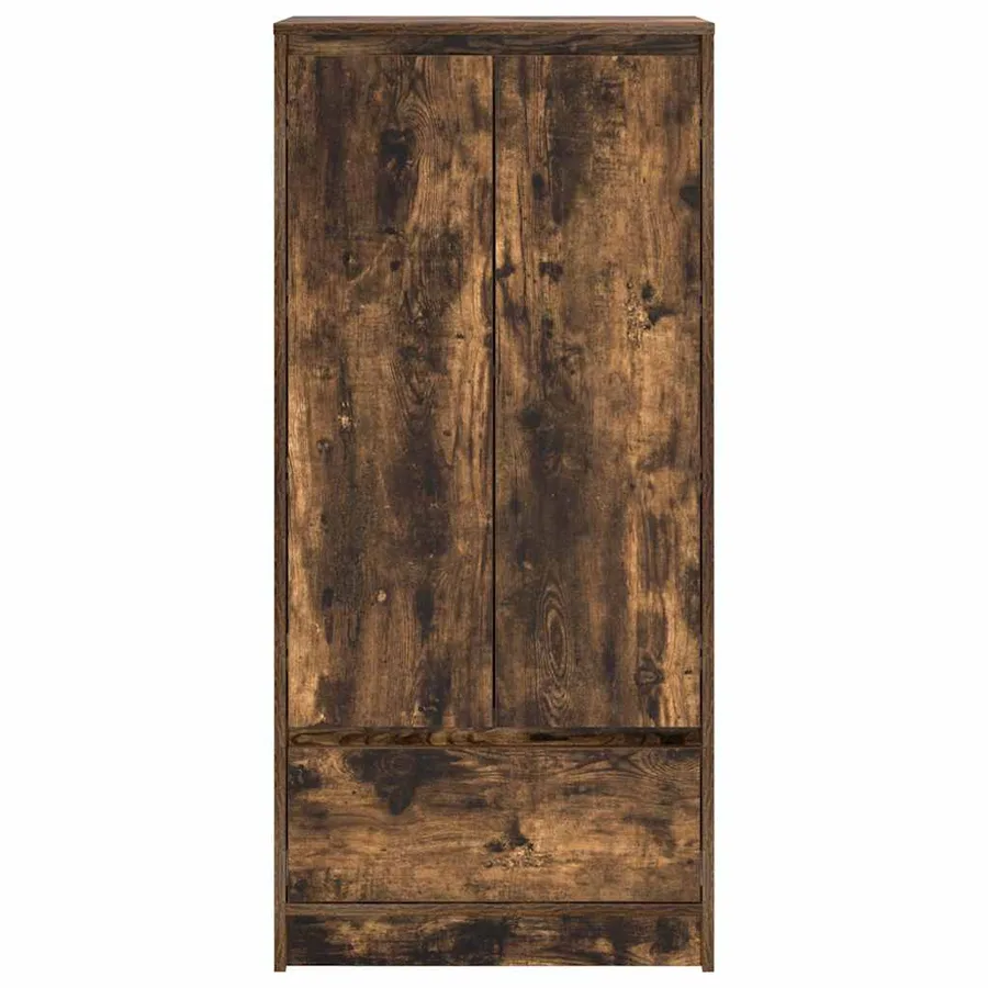 Armoire avec tiroir chêne fumé 55,5x34x119,5 cm bois ingénierie - 6