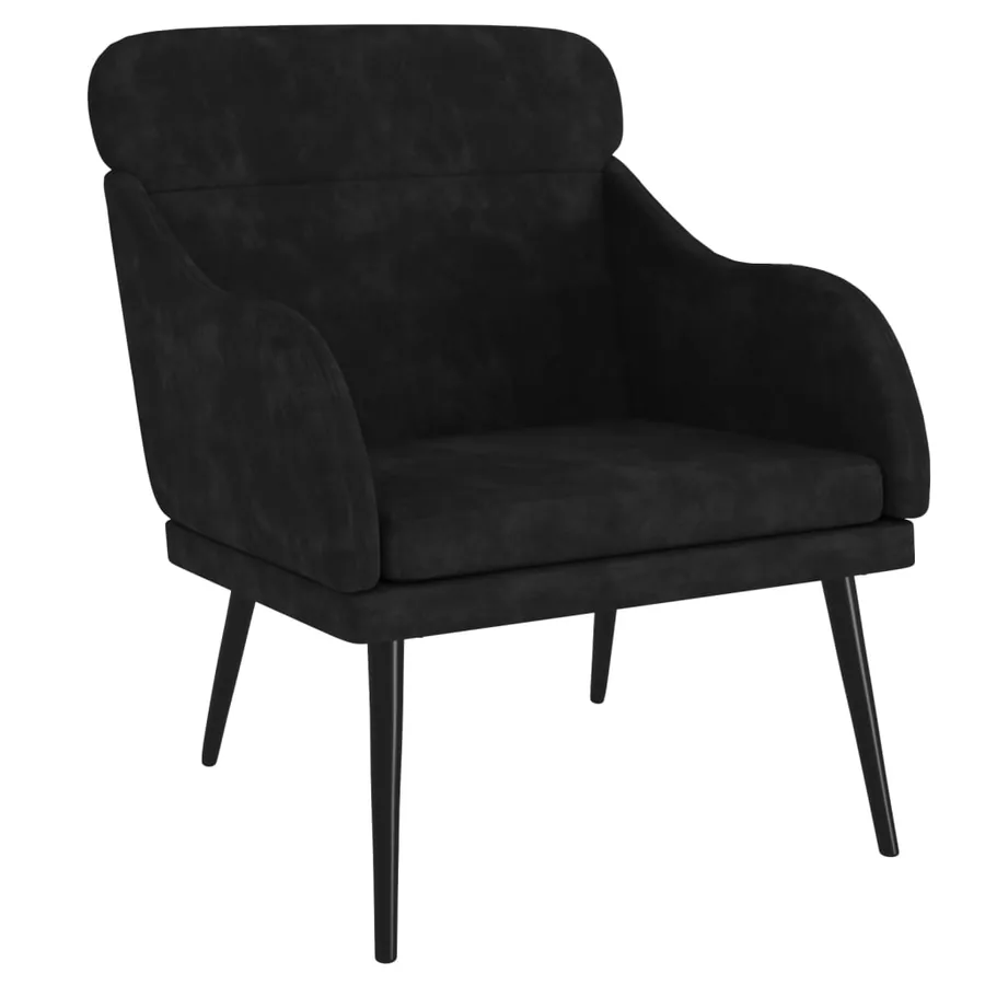 Fauteuil Noir 63x76x80 cm Velours - 2