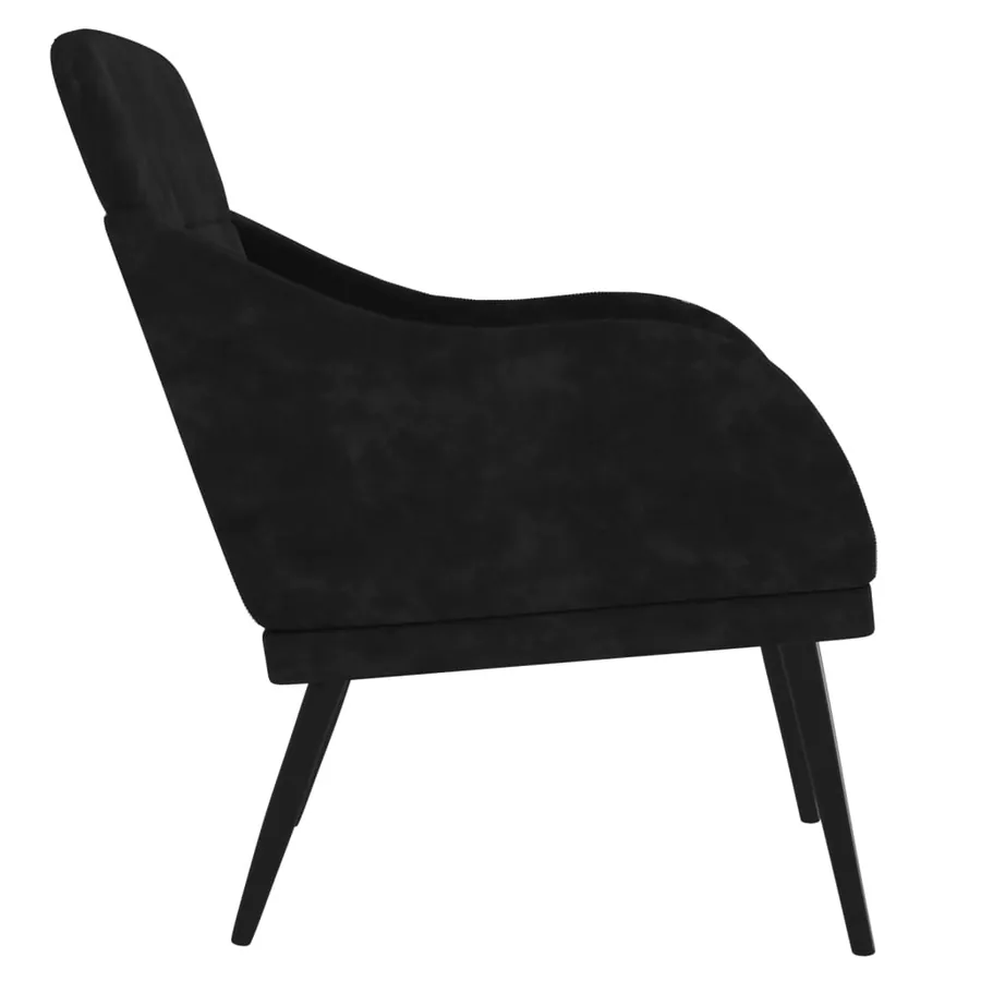 Fauteuil Noir 63x76x80 cm Velours - 4
