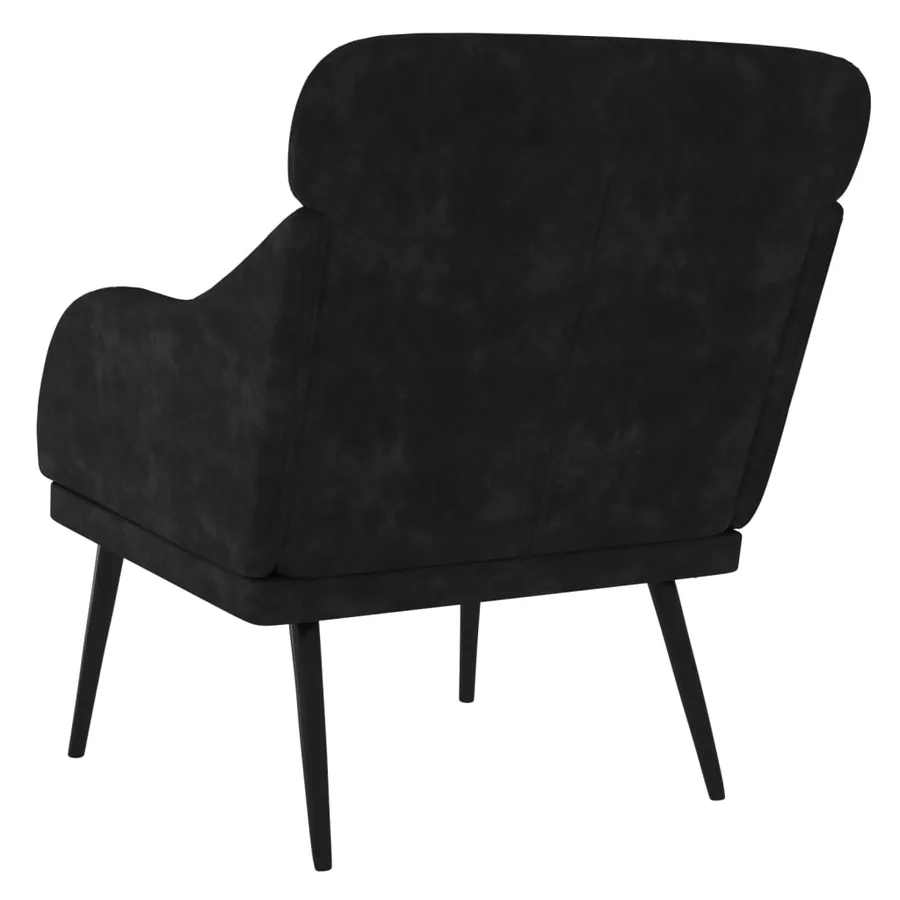 Fauteuil Noir 63x76x80 cm Velours - 5