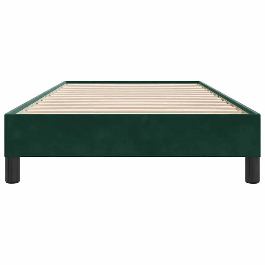 Cadre de lit sans matelas vert foncé 90x210 cm velours - 5