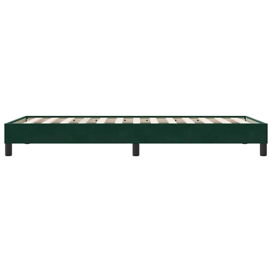 Cadre de lit sans matelas vert foncé 90x210 cm velours - 6