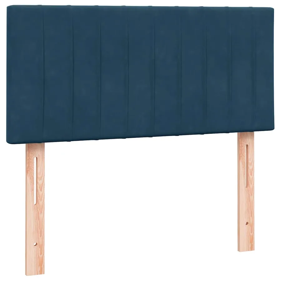 Sommier à lattes de lit et matelas bleu foncé 90x210 cm velours - 7