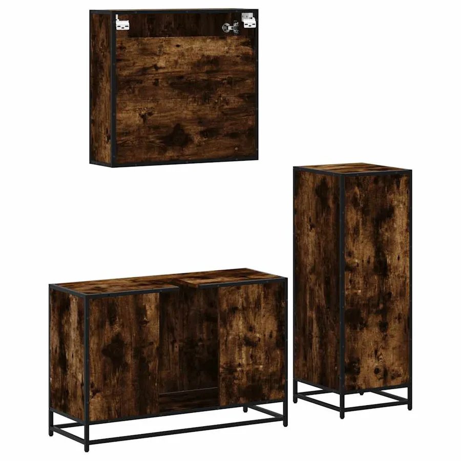 Ensemble de meubles de salle de bain 3 pcs Chêne fumé - 7