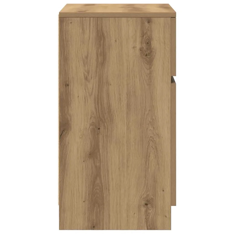 Table de chevet chêne artisanal 39x35x65 cm bois d'ingénierie - 7