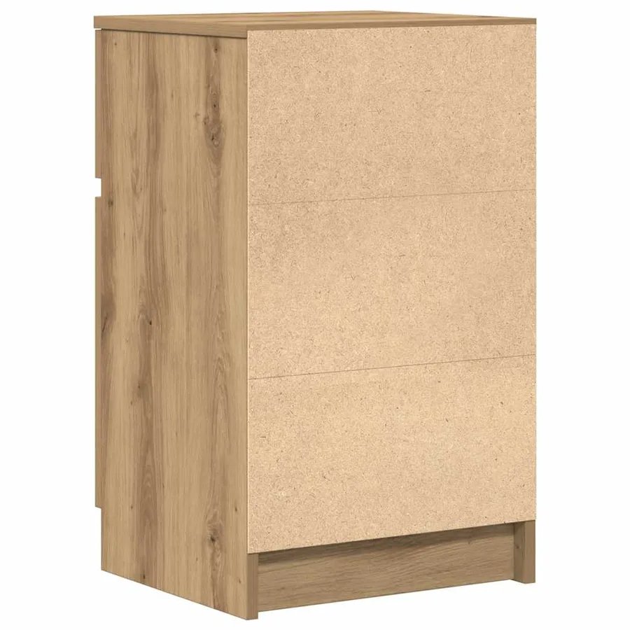 Table de chevet chêne artisanal 39x35x65 cm bois d'ingénierie - 8