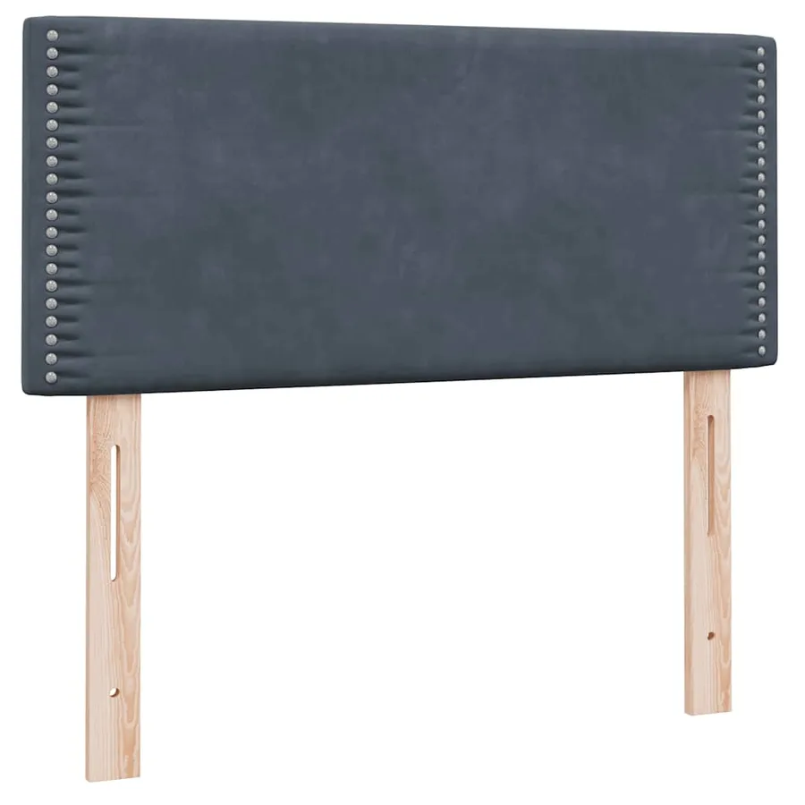 Sommier à lattes de lit et matelas gris foncé 80x210 cm velours - 6