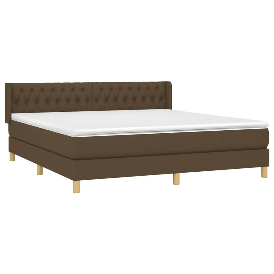 Sommier à lattes de lit avec matelas Marron foncé 180x200 cm - 3