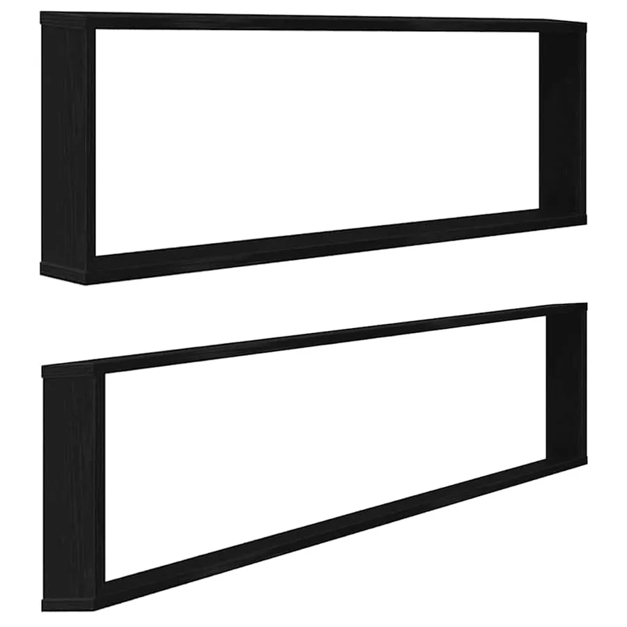 Étagères murales cube 2 pcs chêne noir 100x15x30 cm bois - 2