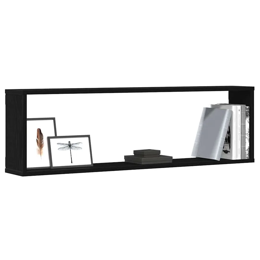 Étagères murales cube 2 pcs chêne noir 100x15x30 cm bois - 4