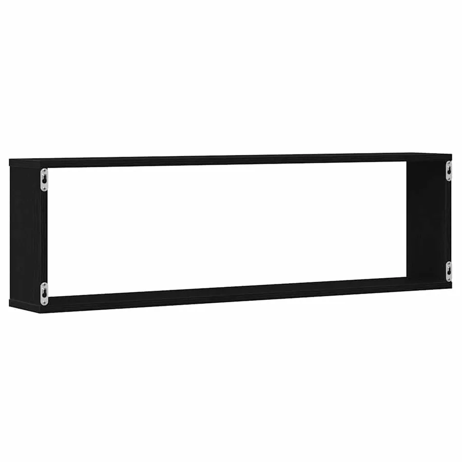 Étagères murales cube 2 pcs chêne noir 100x15x30 cm bois - 8