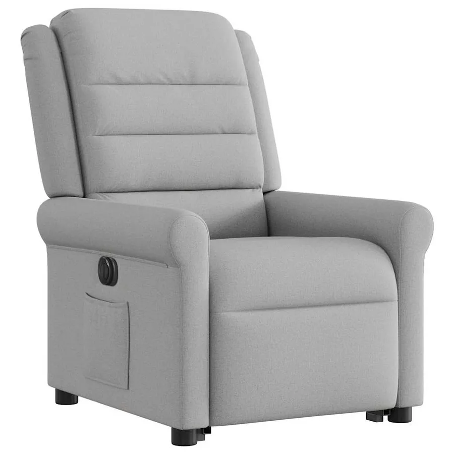 Fauteuil inclinable électrique gris nuage tissu - 4