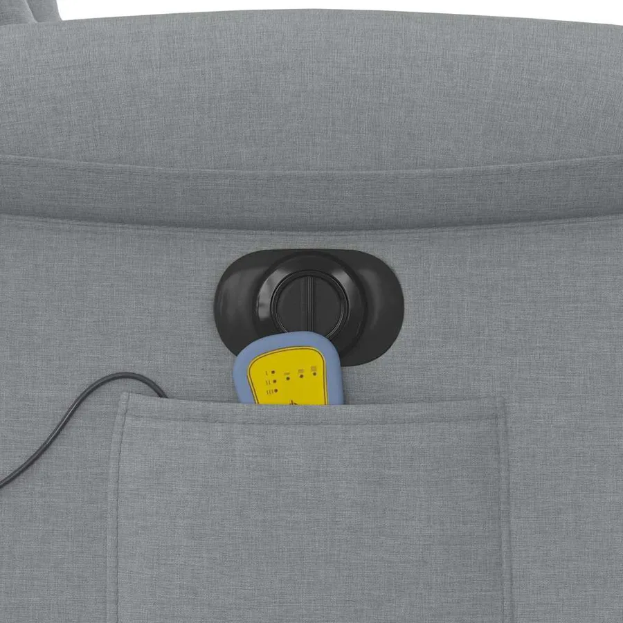 Fauteuil inclinable de massage électrique Gris clair Tissu - 15