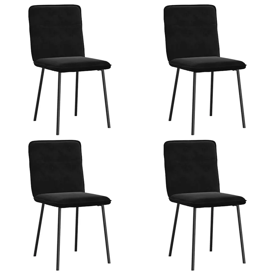 Chaises à manger lot de 4 Noir Velours - 2