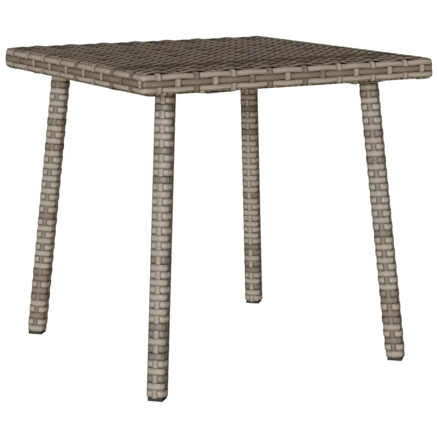 Table basse de jardin rectangulaire gris 40x40x37 cm rotin - 6