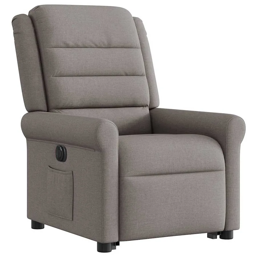 Fauteuil inclinable électrique taupe tissu - 4