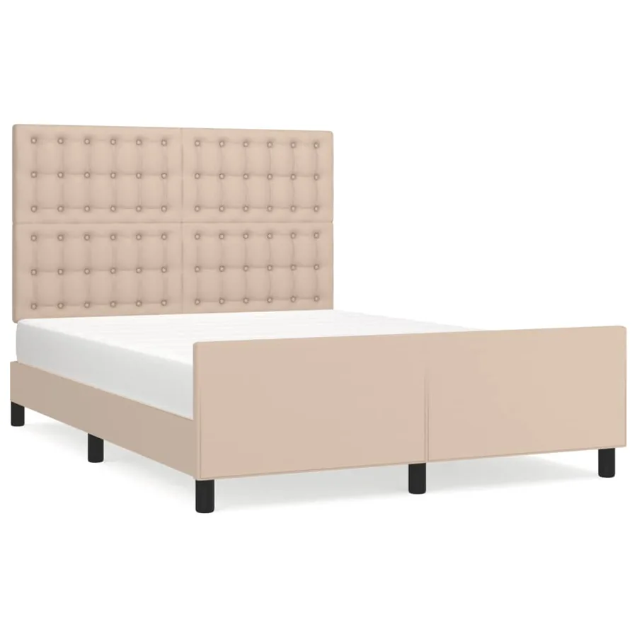 Cadre de lit sans matelas cappuccino 140x200 cm similicuir - 2