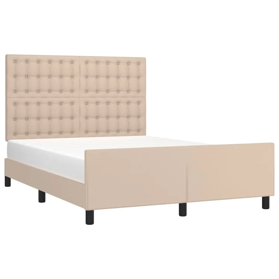 Cadre de lit sans matelas cappuccino 140x200 cm similicuir - 3
