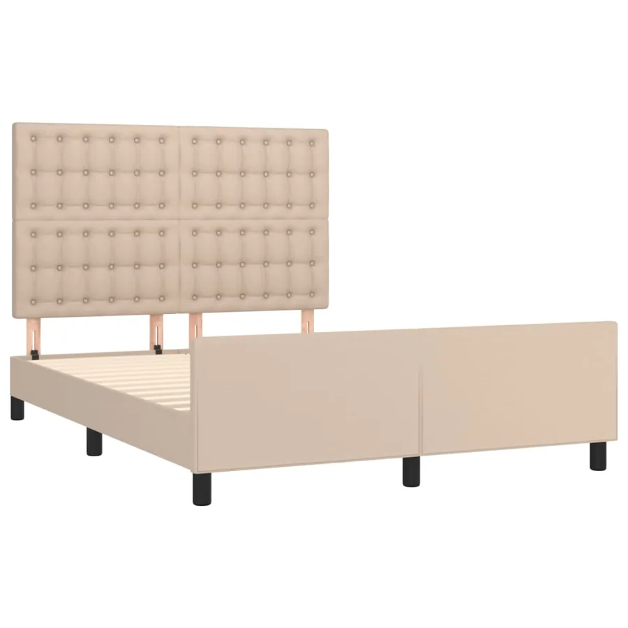 Cadre de lit sans matelas cappuccino 140x200 cm similicuir - 4