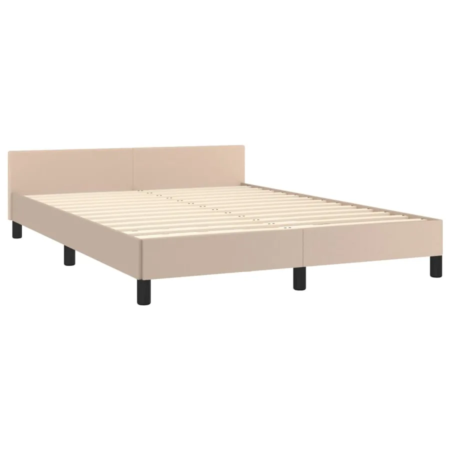 Cadre de lit sans matelas cappuccino 140x200 cm similicuir - 5