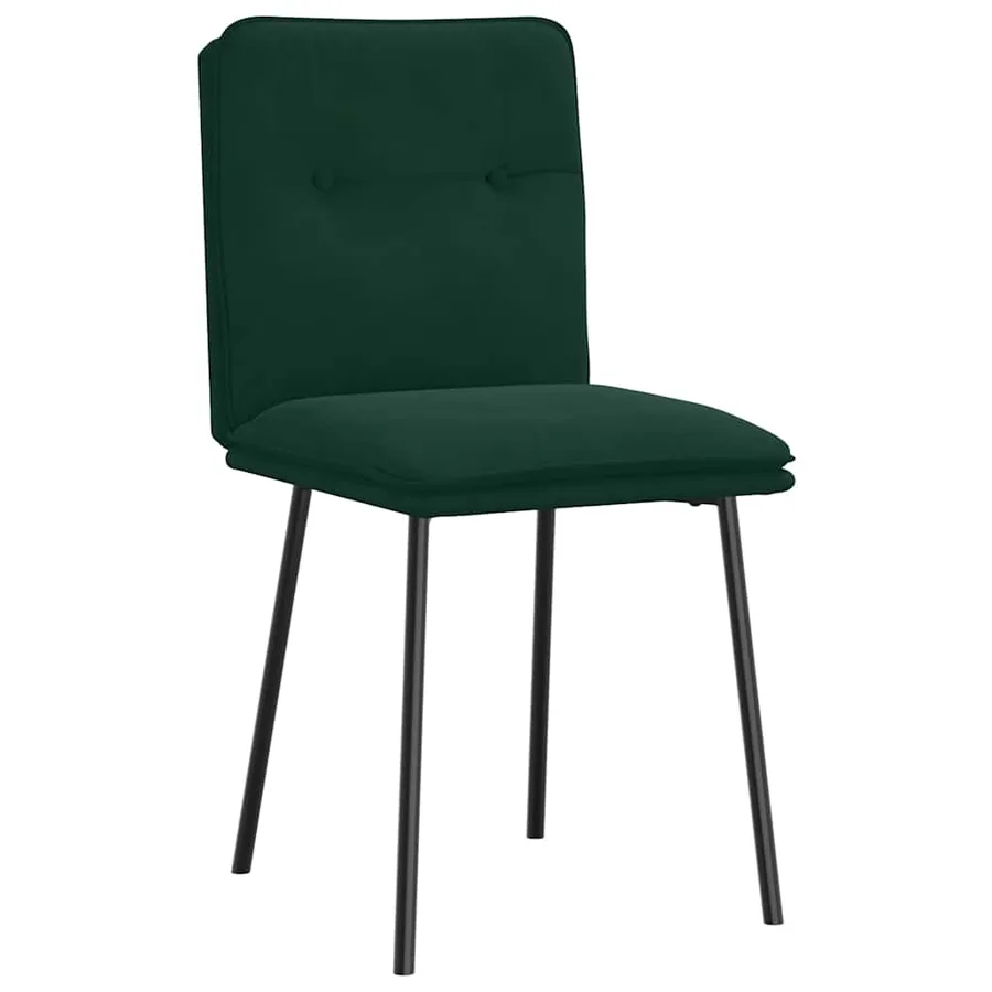Chaises à manger lot de 4 Vert foncé Velours - 3