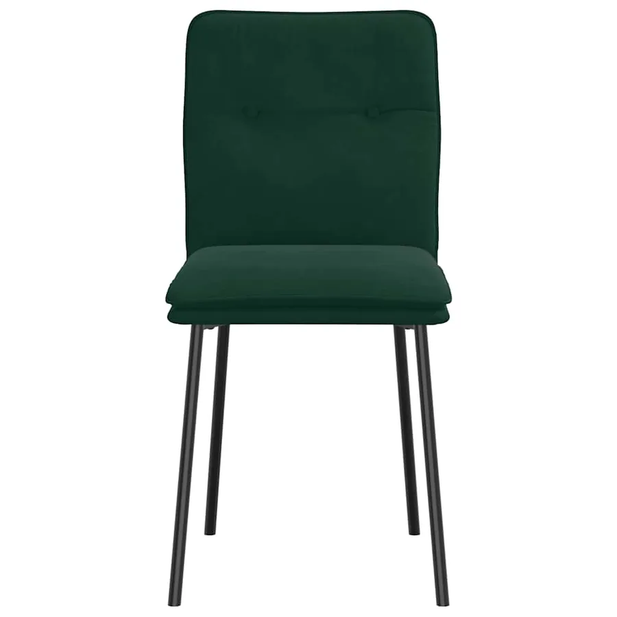 Chaises à manger lot de 4 Vert foncé Velours - 4