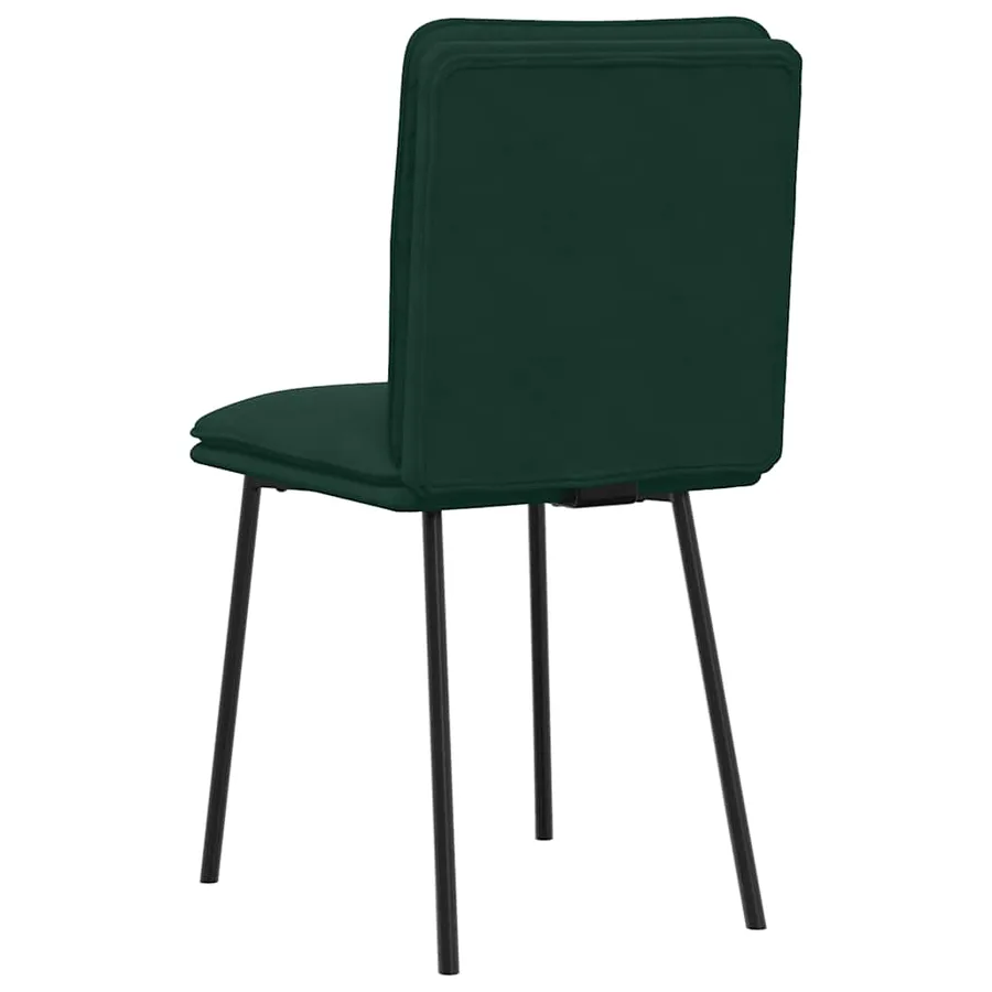 Chaises à manger lot de 4 Vert foncé Velours - 6