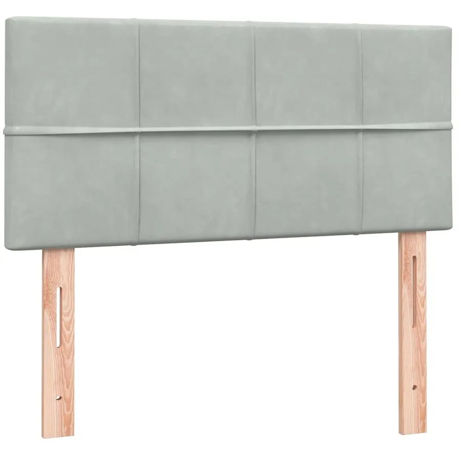 Sommier à lattes de lit et matelas gris clair 90x210 cm velours - 7
