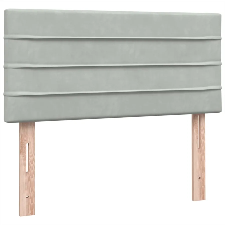 Sommier à lattes de lit et matelas gris clair 90x210 cm velours - 7