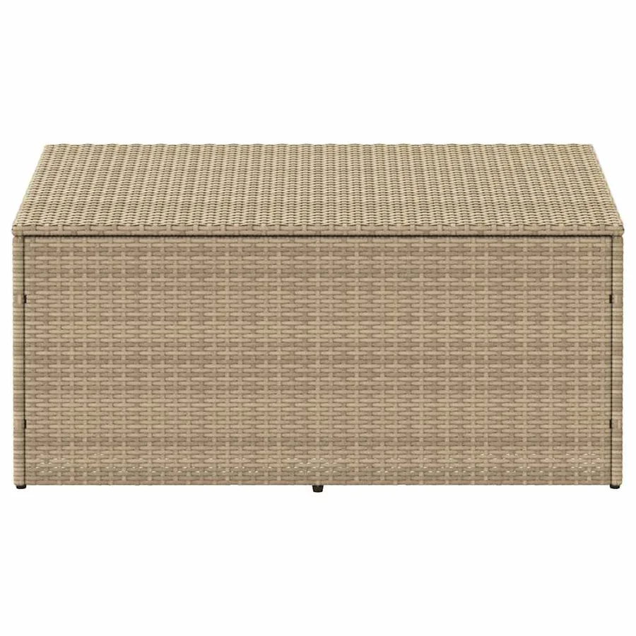Coffre de rangement de jardin Beige 110x50x58 cm Résine tressée - 3