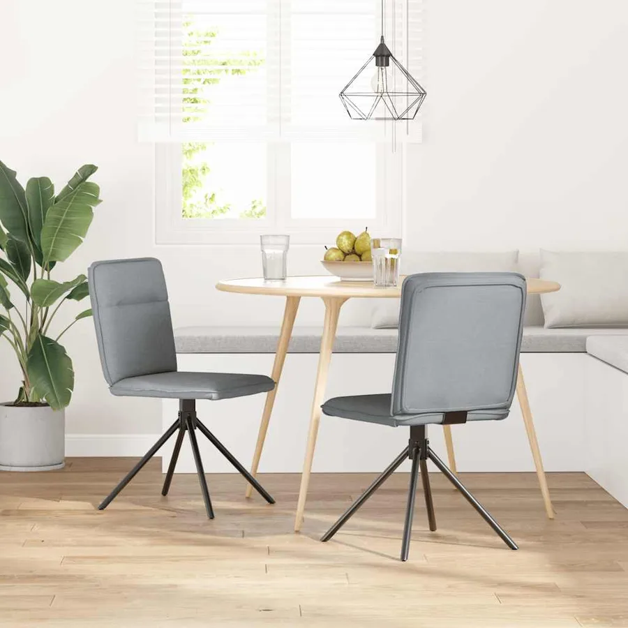 Chaises à manger lot de 2 gris clair tissu - 2