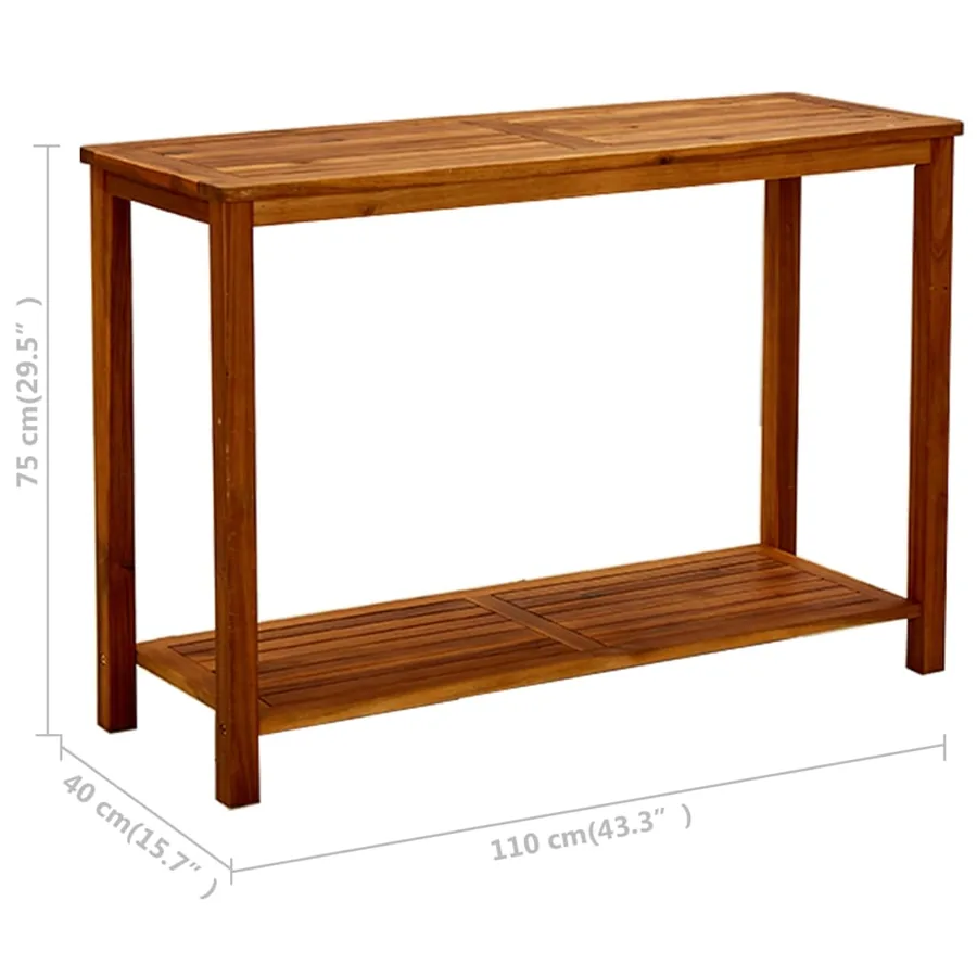 Table console de jardin 110x40x75 cm Bois d'acacia solide - 7