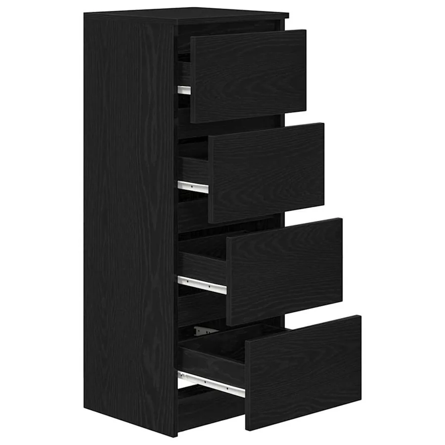 Buffet chêne noir 37,5x35x99 cm bois d'ingénierie - 5