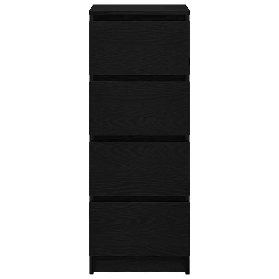 Buffet chêne noir 37,5x35x99 cm bois d'ingénierie - 6
