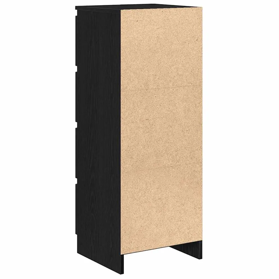 Buffet chêne noir 37,5x35x99 cm bois d'ingénierie - 8