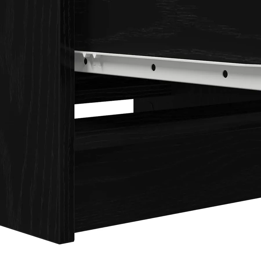 Buffet chêne noir 37,5x35x99 cm bois d'ingénierie - 9
