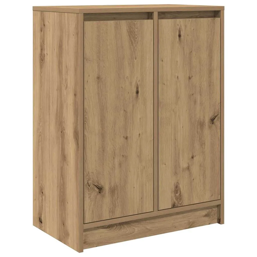 Buffet chêne artisanal 57x34x76 cm bois d'ingénierie - 2