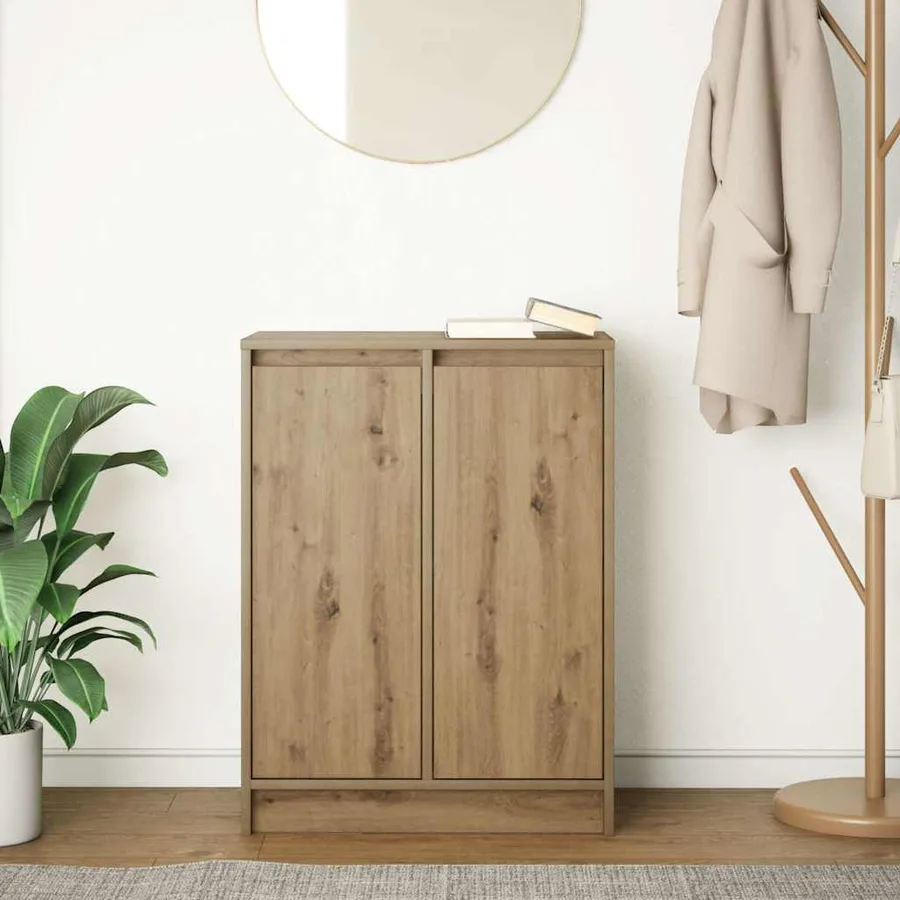 Buffet chêne artisanal 57x34x76 cm bois d'ingénierie - 3