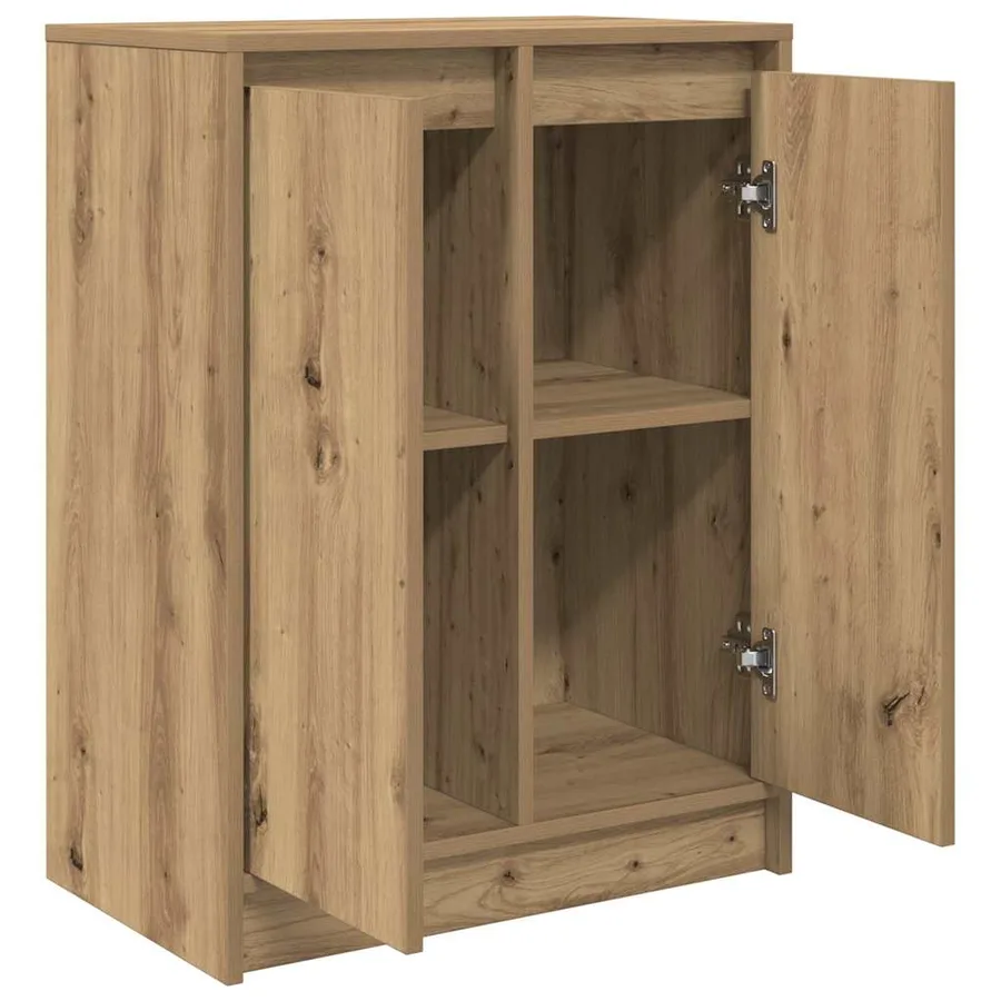 Buffet chêne artisanal 57x34x76 cm bois d'ingénierie - 5